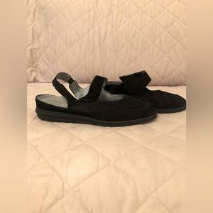 David Tate Clever Nubuck Leather Black Comfort Shoes Size 9 1/2 M Slingback